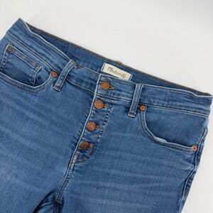 Madewell Womens High Rise Skinny Crop Jeans Medium Wash Button Fly Size 29